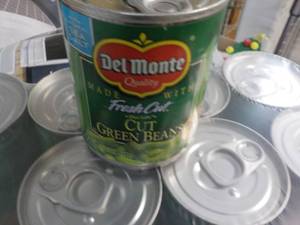 lot 233 image: 12 ct 8 oz Del Monte Cut Green Bean...