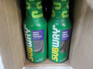 lot 263 image: 6 ct Subway 16 oz Sweet Onion Teriy...
