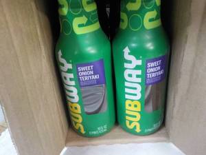 lot 264 image: 6 ct Subway 16 oz Sweet Onion Teriy...
