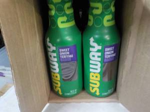 lot 265 image: 6 ct Subway 16 oz Sweet Onion Teriy...