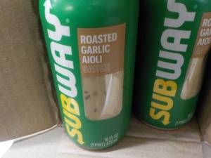 lot 266 image: 6 ct Subway 16 oz Roasted Garlic Ai...