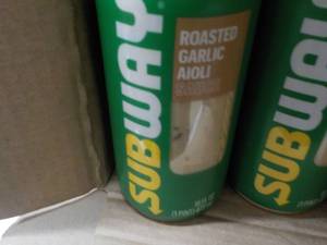 lot 269 image: 6 ct Subway 16 oz Roasted Garlic Ai...