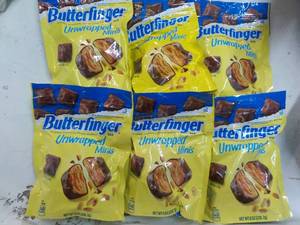lot 329 image: 6 ct 8 oz bags Butterfinger Unwrapp...