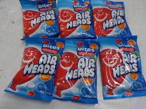 lot 333 image: 6 ct 6 oz bags Air Heads Bites - in...