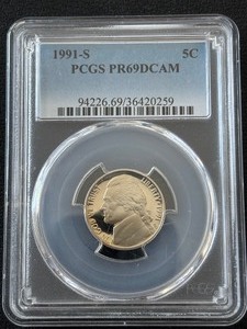 1991-S Jefferson Nickel Proof PCGS PR69 Deep Cameo