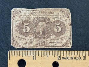 1862 5 Cent Postage Currency