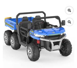 lot 1 image: Remote Controlled 6-Wheel Ride-On Toy Truck