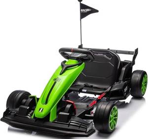 lot 2 image: Electric Kart with Green and Grey Wheels