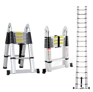 lot 4 image: 11-Foot Telescoping Extension Ladder with Secure Locks