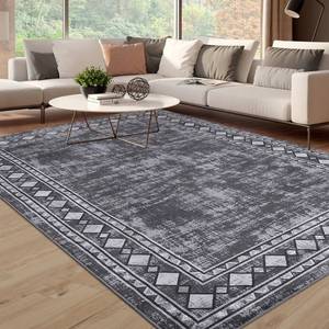 lot 5 image: Garvey 92 x 127 Grey Synthetic Rectangular Area Rug