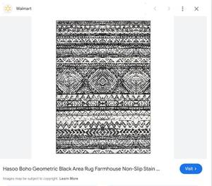 lot 16 image: Large 6x9 Boho Geometric Black Area Rug