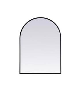 lot 34 image: Arched Bathroom Mirror 22x30 Inch Matte Black Frame