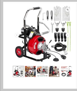 lot 45 image: GARVEE 100ft x 38 Inch Professional Drain Auger with 4 Cutters, Pipe Snake