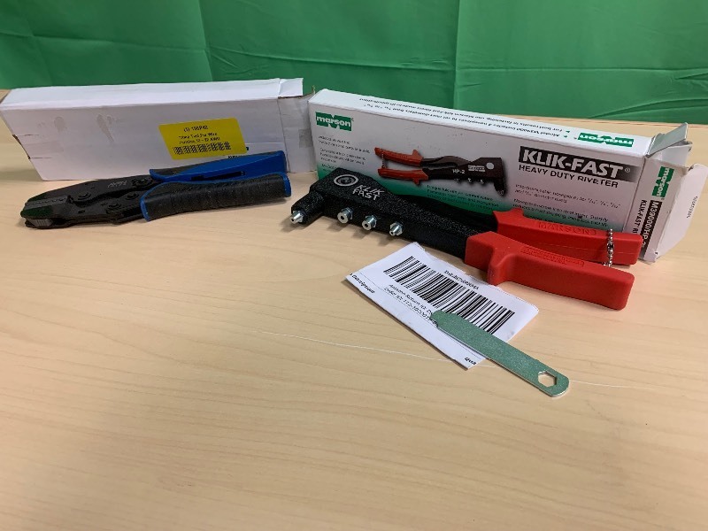lot 35 image: Klik-Fast Heavy Duty Rivetor and Aven Crimp Tool for Wire