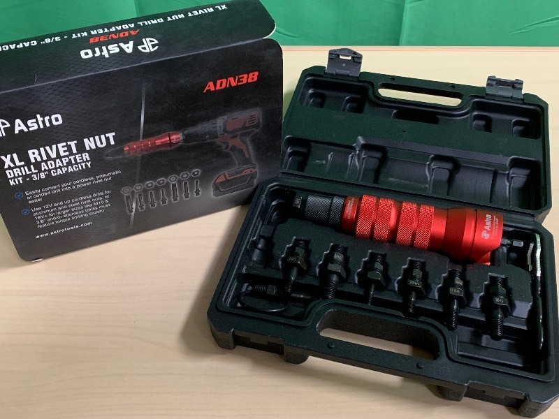 lot 37 image: Astro Pneumatic Tool ADN38 XL Rivet Nut Drill Adapter Kit - 38 Capacity