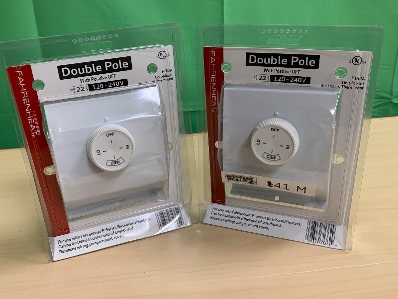 lot 41 image: 2 Fahrenheat FTA2A Double Pole Thermostat, 22-Amp, White