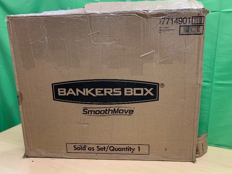 lot 61 image: Bankers Box 7714203 SmoothMove Classic 15 x 12 x 10 Kraft  Blue Small Moving Box - 10Case