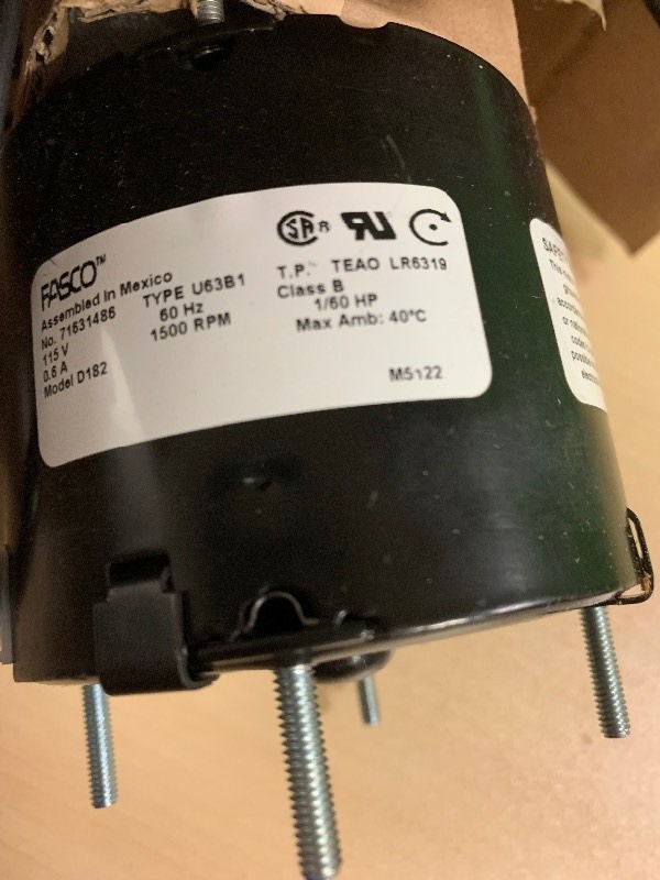 lot 142 image: FASCO Furnace Blower Motor
