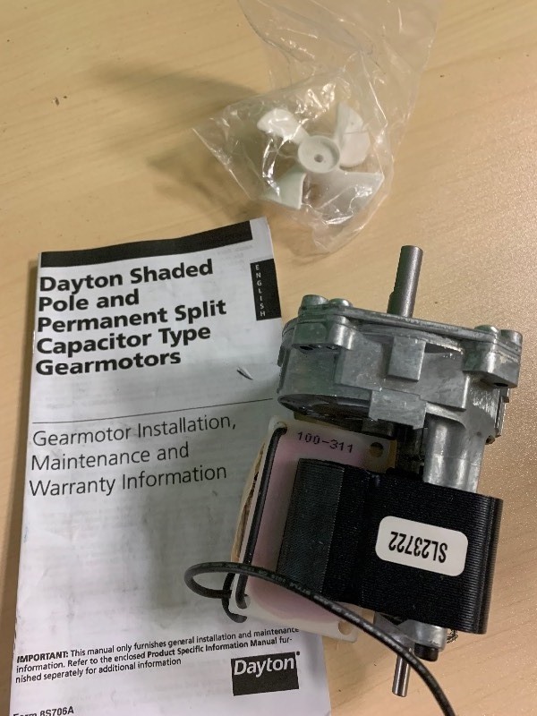 lot 162 image: AC Gearmotor, 65 in-lb Max. Torque, 10 RPM Nameplate RPM, 115V AC Voltage, 1 Phase