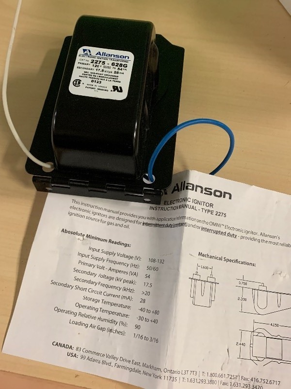 lot 163 image: Solid State Ignition Transformer for Becket A, AF, AFG Burner