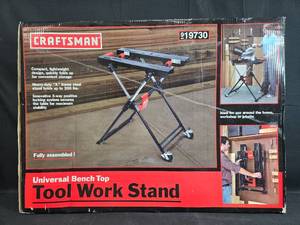 lot 6 image: Craftsman Universal Bench Top Tool Work Stand