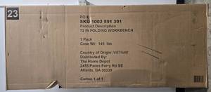 lot 9 image: 72-Inch Folding Workbench - new in orig pkg