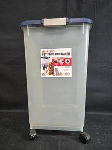 lot 22 image: Large Airtight Pet Food Container with Casters