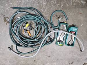 lot 37 image: Complete Garden Hose Set with Sprinklers and Nozzles