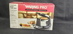 lot 63 image: Waring Pro Professional Belgian Waffle Maker  new in orig pkg
