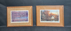 lot 160 image: Set of 3 Framed Art Prints by Terry Redlin and Salvador Dali