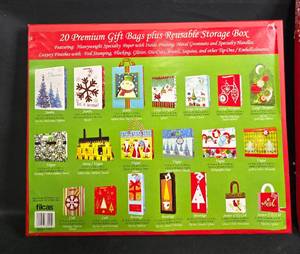 lot 162 image: Holiday Gift Bag and Tag Collection Featuring Gift Bags and Gift Tags