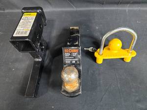 lot 170 image: Set of Trailer Hitch and 1-14 to 2 Hitch Adapter