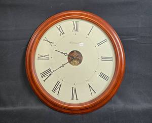 lot 181 image: Wentworth Wooden Wall Clock with Gear Movement - untested