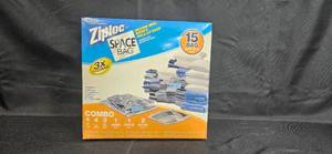 lot 120 image: Ziploc Space Bag Combo Pack with 15 Storage Bags - qty unverified