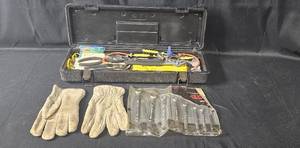 lot 145 image: Comprehensive Tool Set with Wrenches and Safety Gloves in Carrying Case
