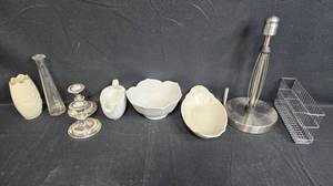lot 203 image: Collection of Household Items Including Vases and Candle Holders