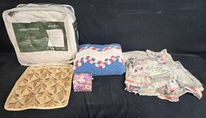 lot 204 image: Collection of Bedding Items with King Size Down Comforter