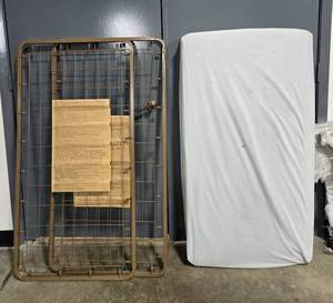 lot 225 image: Foldable Bed Frame with Mattress - hardware contents unverified