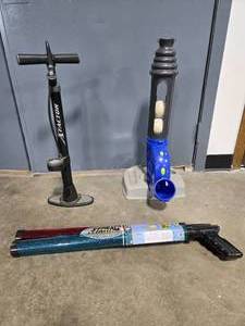 lot 227 image: Set of Sports Equipment X Factor Pump, Stream Machine Blasters, and Ball Launcher - all unverified