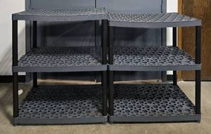 lot 247 image: Set of 2 Heavy-Duty Plastic Storage Shelving Units