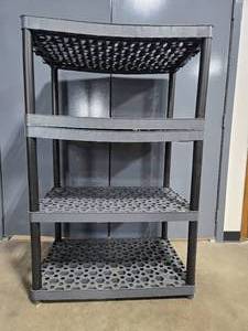 lot 248 image: Heavy Duty 4-Tier Plastic Storage Shelving Unit