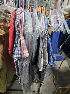 lot 299 image: Assorted Collection of Mens Shirts by Claybrooke, Arrow, Van Heusen, and More