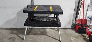 lot 262 image: Collapsible Black Portable Workbench Tool Table