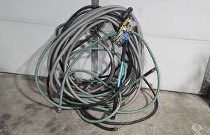 lot 268 image: Bundle of Assorted Garden Hoses with Ultimate Water Blaster Attachment