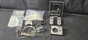 lot 288 image: Collection of Electronics and Accessories Including Panasonic Cordless Phones and Weather Station