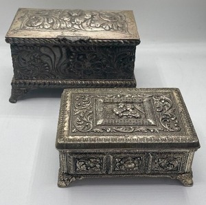 Pair of Silverplated Trinket Boxes