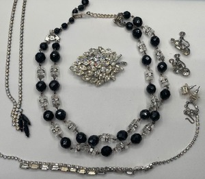 Black Tie Affair - Black and Clear Rhinestones