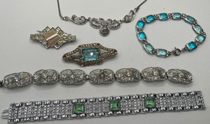 Sterling and Marcasite Jewelry Lot of 6 PC