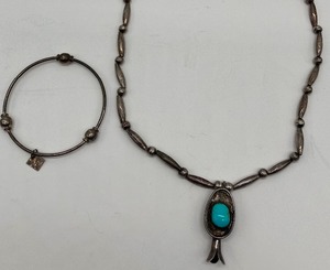 Sterling Silver and Turquoise Necklace and Bracelet