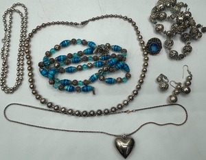 Silvertone and Glass Beads Lot